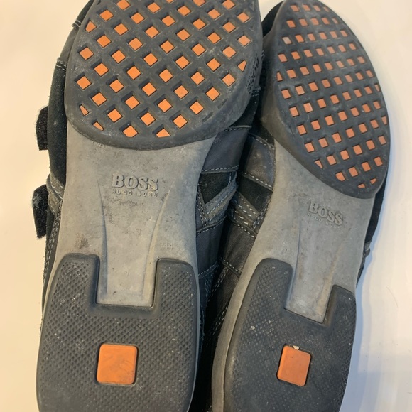 Hugo Boss leather/suede sneakers Black Velcro straps - Picture 5 of 11